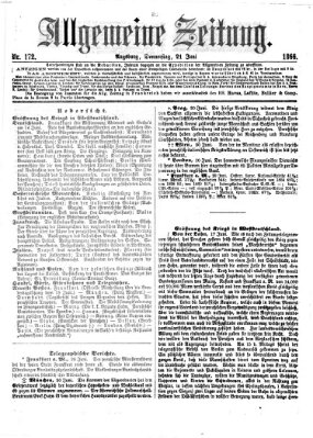 Allgemeine Zeitung Donnerstag 21. Juni 1866