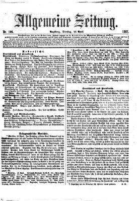 Allgemeine Zeitung Dienstag 16. April 1867