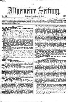 Allgemeine Zeitung Donnerstag 18. April 1867