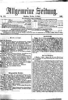 Allgemeine Zeitung Dienstag 23. April 1867