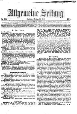 Allgemeine Zeitung Montag 29. April 1867