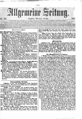 Allgemeine Zeitung Mittwoch 12. Juni 1867