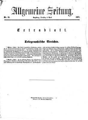 Allgemeine Zeitung Dienstag 9. April 1867