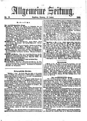 Allgemeine Zeitung Sonntag 12. Januar 1868