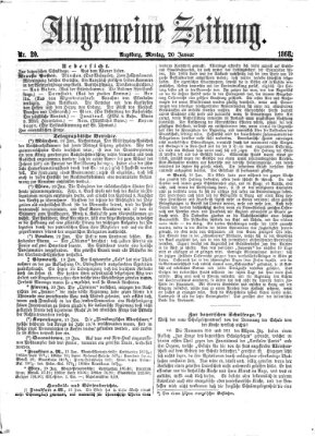 Allgemeine Zeitung Montag 20. Januar 1868