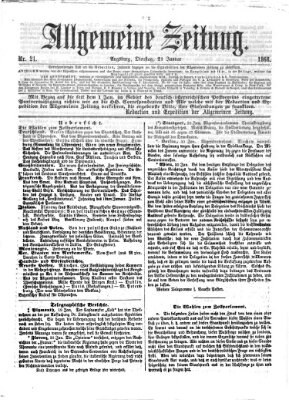 Allgemeine Zeitung Dienstag 21. Januar 1868