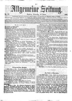 Allgemeine Zeitung Donnerstag 23. Januar 1868