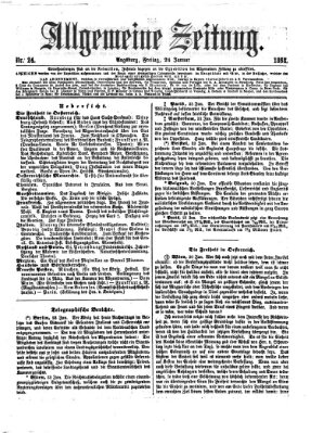 Allgemeine Zeitung Freitag 24. Januar 1868