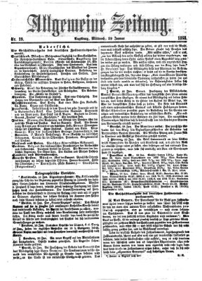 Allgemeine Zeitung Mittwoch 29. Januar 1868