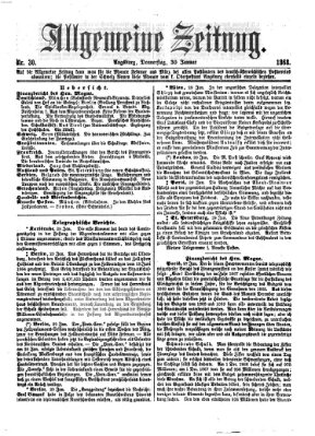 Allgemeine Zeitung Donnerstag 30. Januar 1868