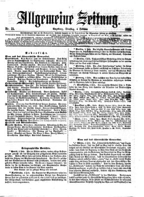 Allgemeine Zeitung Dienstag 4. Februar 1868