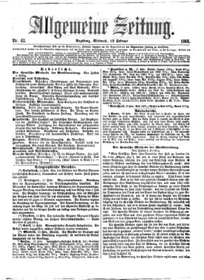 Allgemeine Zeitung Mittwoch 12. Februar 1868