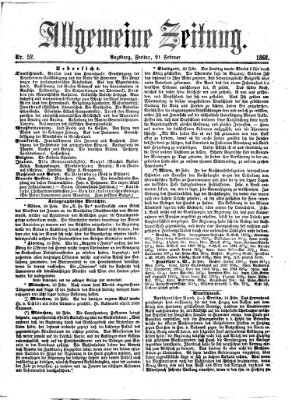 Allgemeine Zeitung Freitag 21. Februar 1868