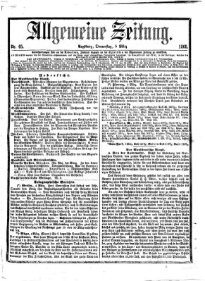 Allgemeine Zeitung Donnerstag 5. März 1868