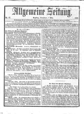 Allgemeine Zeitung Samstag 7. März 1868