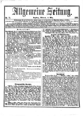 Allgemeine Zeitung Mittwoch 11. März 1868