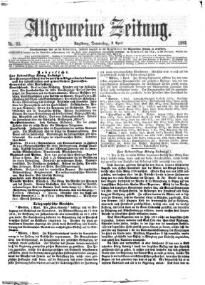 Allgemeine Zeitung Donnerstag 2. April 1868