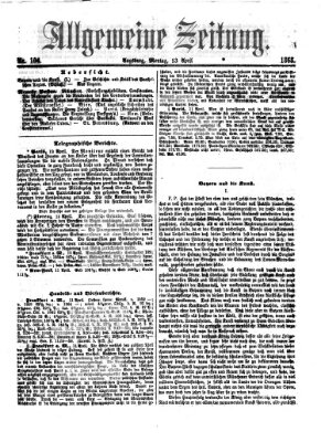 Allgemeine Zeitung Montag 13. April 1868