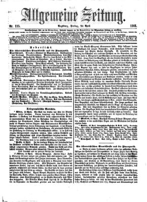 Allgemeine Zeitung Freitag 24. April 1868