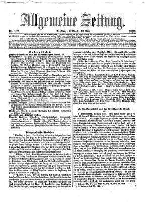 Allgemeine Zeitung Mittwoch 10. Juni 1868