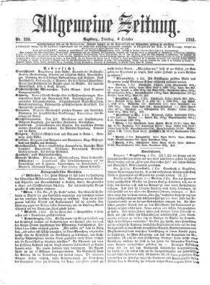 Allgemeine Zeitung Dienstag 6. Oktober 1868