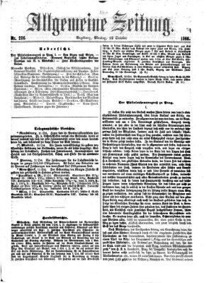 Allgemeine Zeitung Montag 12. Oktober 1868