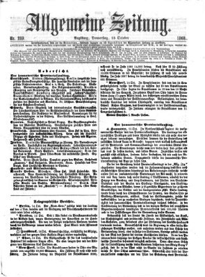 Allgemeine Zeitung Donnerstag 15. Oktober 1868