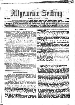 Allgemeine Zeitung Samstag 17. Oktober 1868