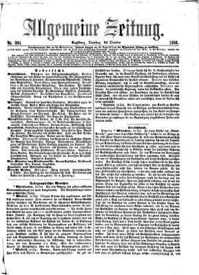 Allgemeine Zeitung Dienstag 20. Oktober 1868