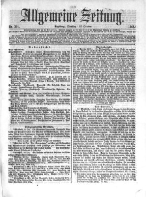 Allgemeine Zeitung Dienstag 27. Oktober 1868