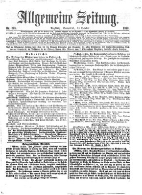 Allgemeine Zeitung Samstag 31. Oktober 1868