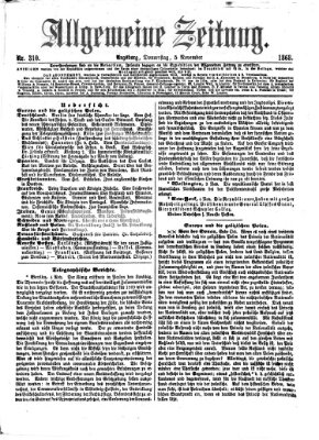 Allgemeine Zeitung Donnerstag 5. November 1868