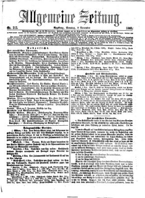 Allgemeine Zeitung Sonntag 8. November 1868