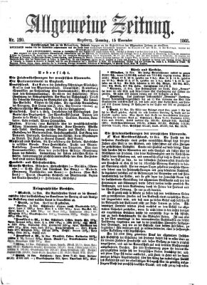 Allgemeine Zeitung Sonntag 15. November 1868