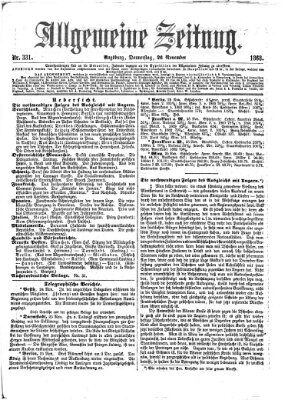 Allgemeine Zeitung Donnerstag 26. November 1868