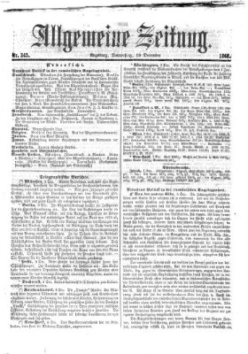 Allgemeine Zeitung Donnerstag 10. Dezember 1868