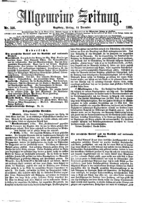 Allgemeine Zeitung Freitag 11. Dezember 1868