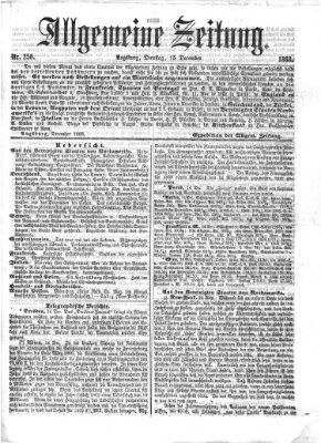 Allgemeine Zeitung Dienstag 15. Dezember 1868