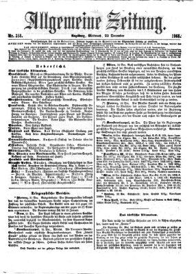 Allgemeine Zeitung Mittwoch 23. Dezember 1868