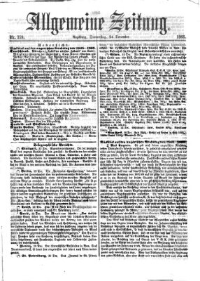 Allgemeine Zeitung Donnerstag 24. Dezember 1868