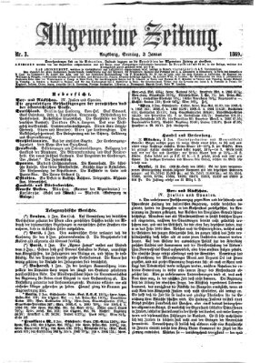 Allgemeine Zeitung Sonntag 3. Januar 1869