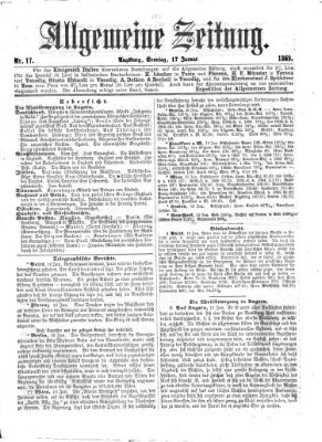 Allgemeine Zeitung Sonntag 17. Januar 1869