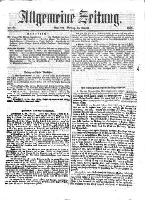 Allgemeine Zeitung Montag 25. Januar 1869