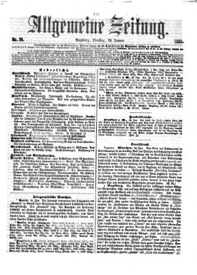 Allgemeine Zeitung Dienstag 26. Januar 1869