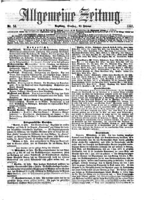 Allgemeine Zeitung Dienstag 23. Februar 1869