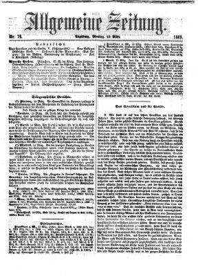 Allgemeine Zeitung Montag 15. März 1869