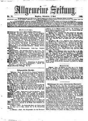 Allgemeine Zeitung Samstag 3. April 1869