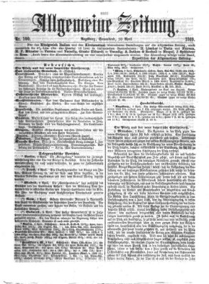 Allgemeine Zeitung Samstag 10. April 1869