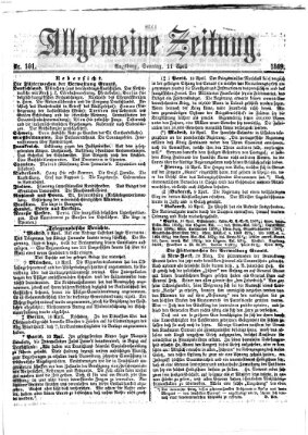 Allgemeine Zeitung Sonntag 11. April 1869