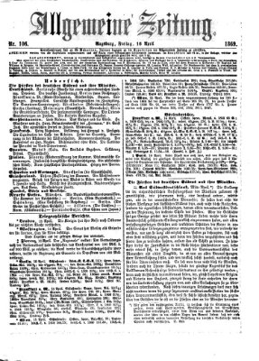 Allgemeine Zeitung Freitag 16. April 1869